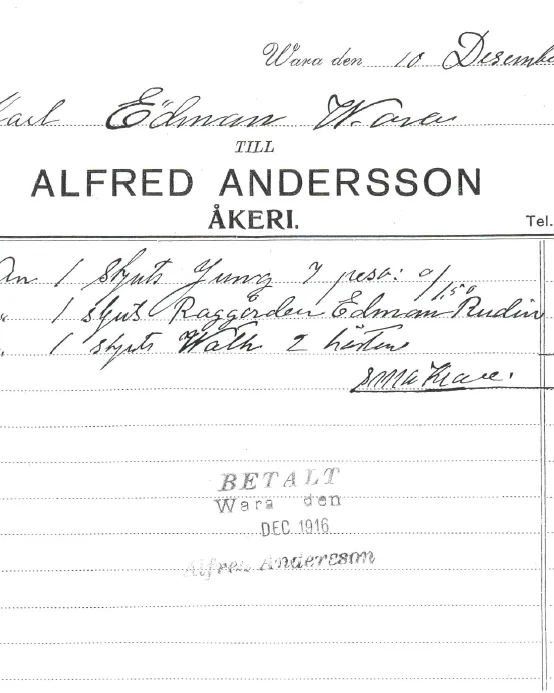 Bild: Årsbeskedet från 1916